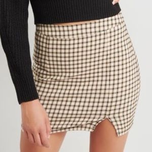 As If! plaid mini skirt with slit from Garage